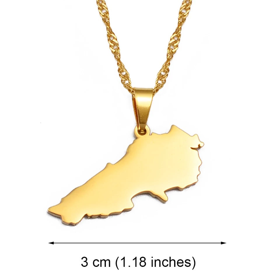 Lebanon Map Necklace