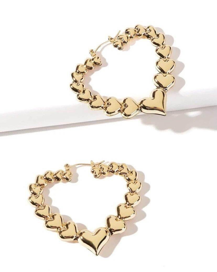 Heart Charm Hoops - SHOP LANI