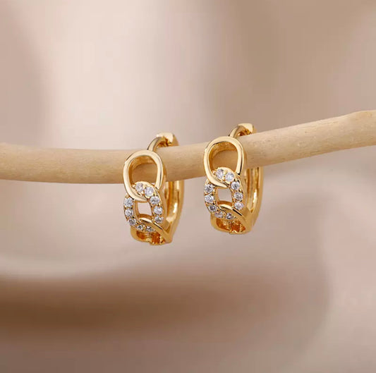 Gold Chain Hoop Earrings