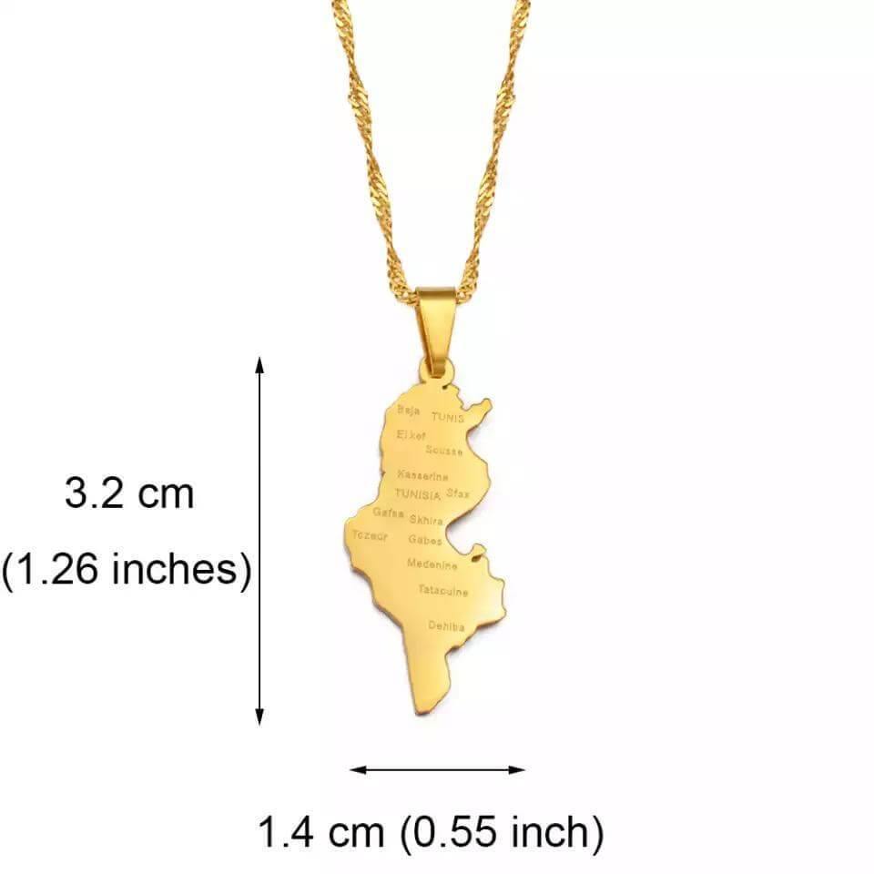 Tunisia Map Necklace - SHOP LANI