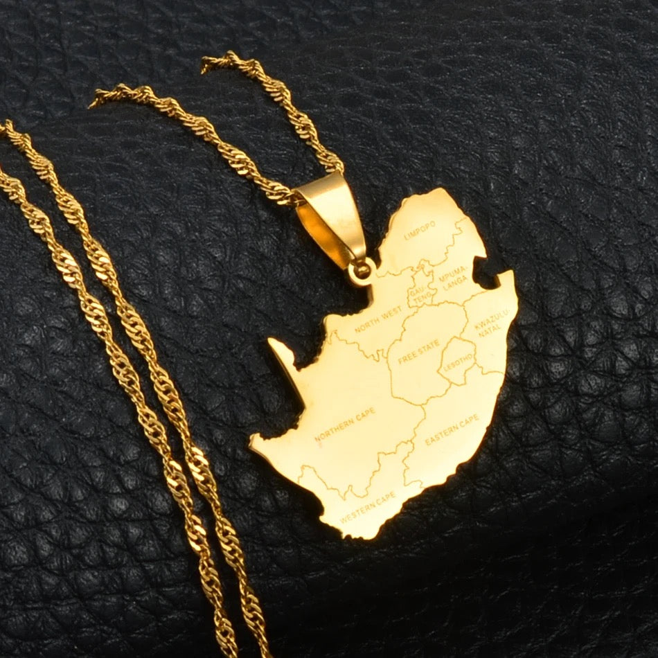 South Africa Map Necklace