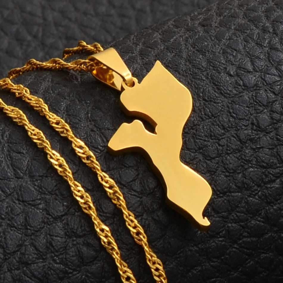 Mozambique Map Necklace