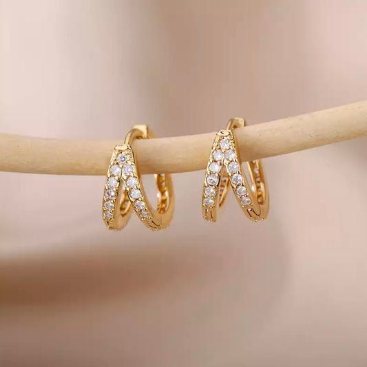 Gold Double Hoop Earrings