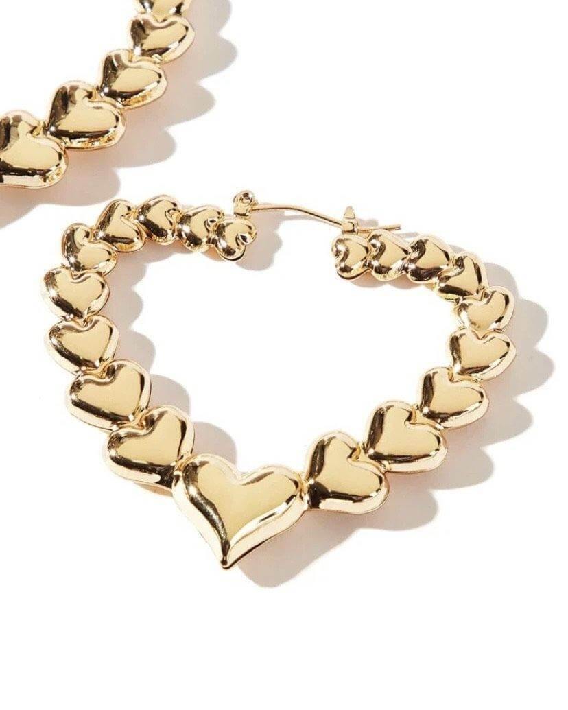 Heart Charm Hoops - SHOP LANI