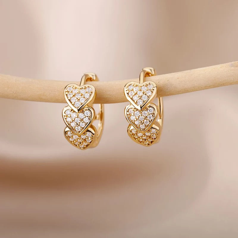 Gold Heart Hoop Earrings